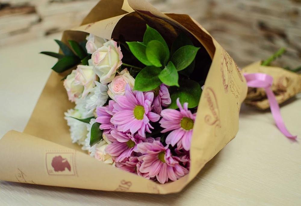 Букет цветов из: Розы и Хризантемы в Краснознаменский