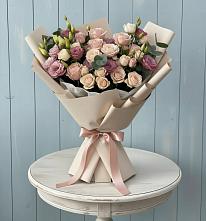 Букет цветов из:  Розы и Лизиантусы в Краснознаменский