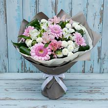 Букет цветов из:  Герберы, Альстромерии и Хризантемы в Краснознаменский