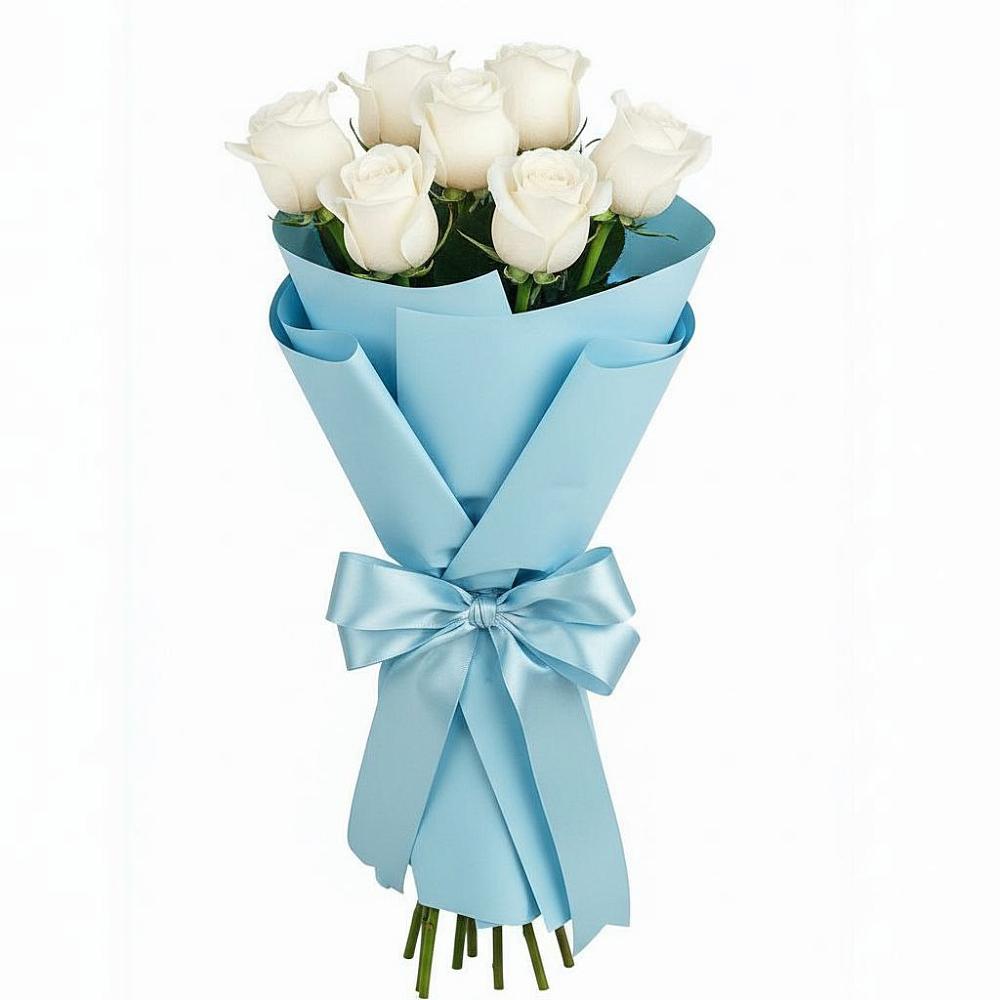 Букет 7 белых роз Проуд в Краснознаменский