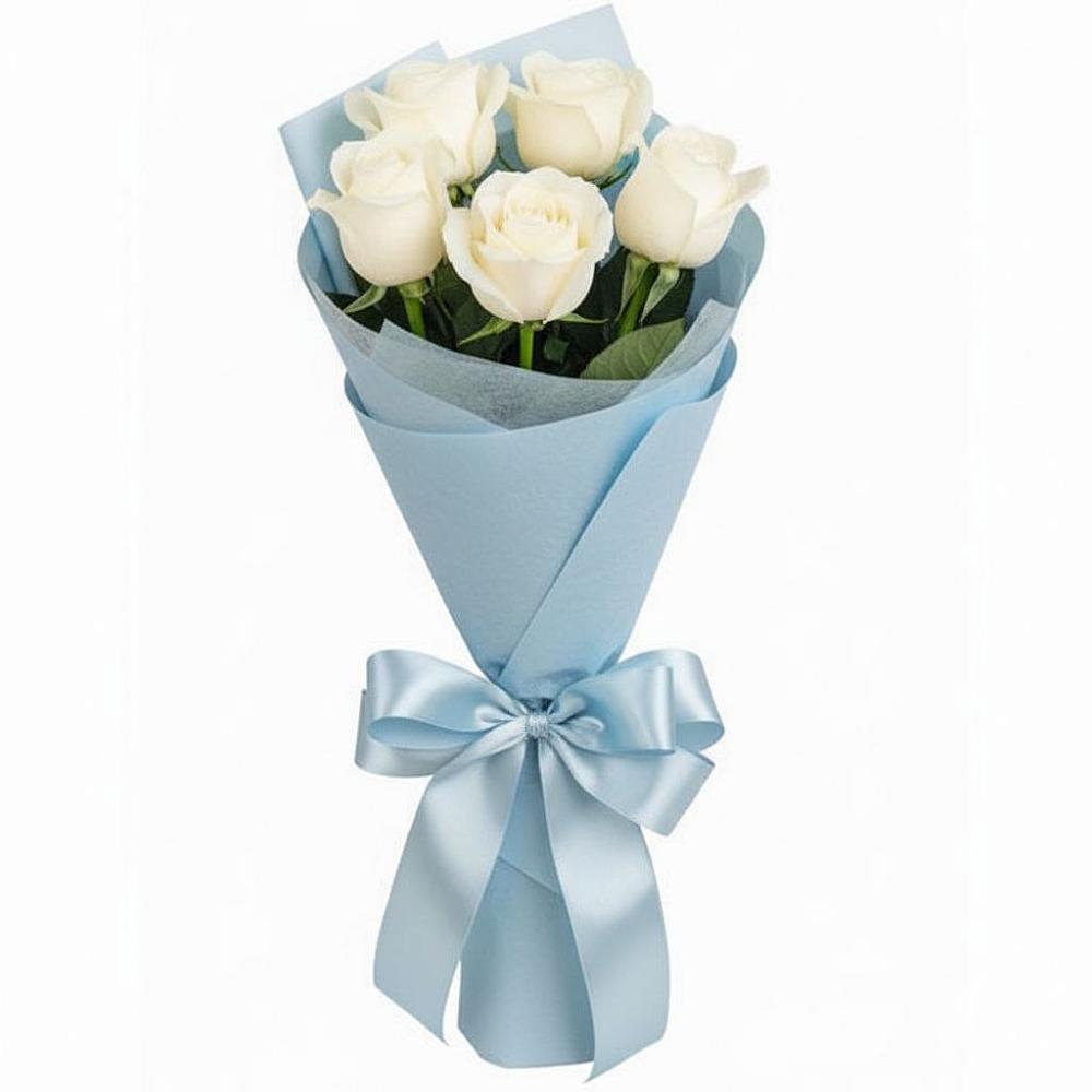 Букет 5 Белых роз Проуд в Краснознаменский