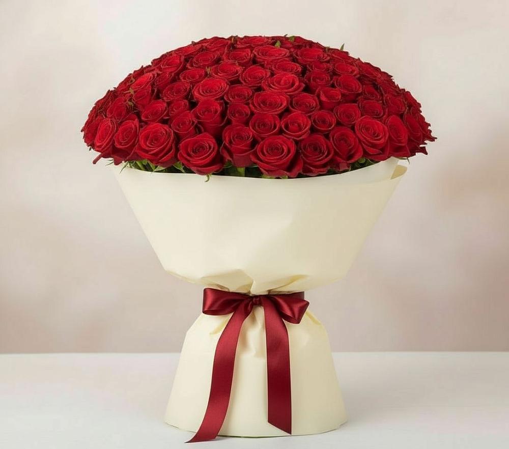 Букет 101 Красная роза Милано в Краснознаменский