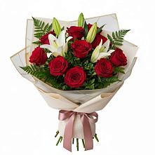 Букет цветов из:  Лилии и Розы в Краснознаменский