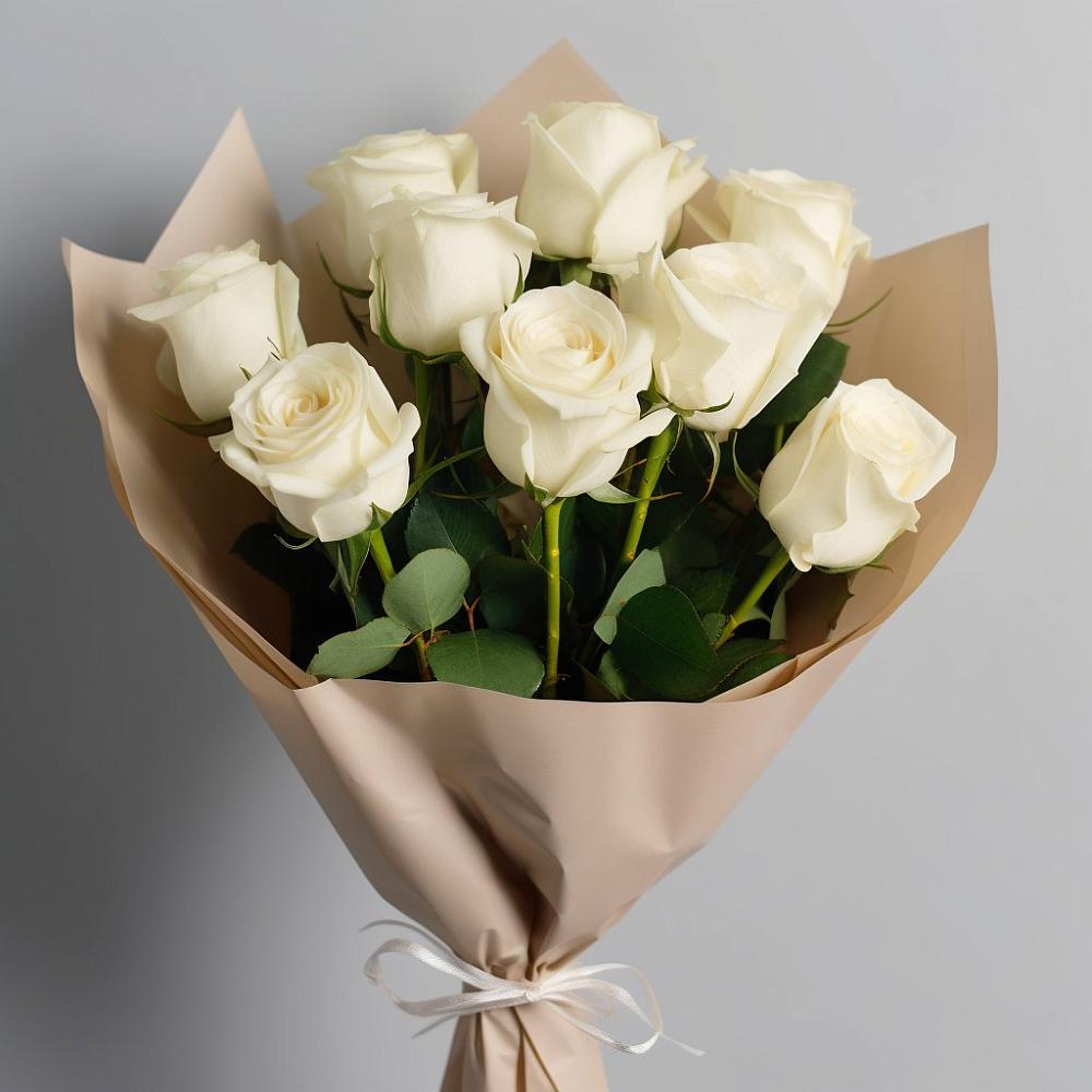 Букет 9 Белых роз Эдлесс Лав в Краснознаменский