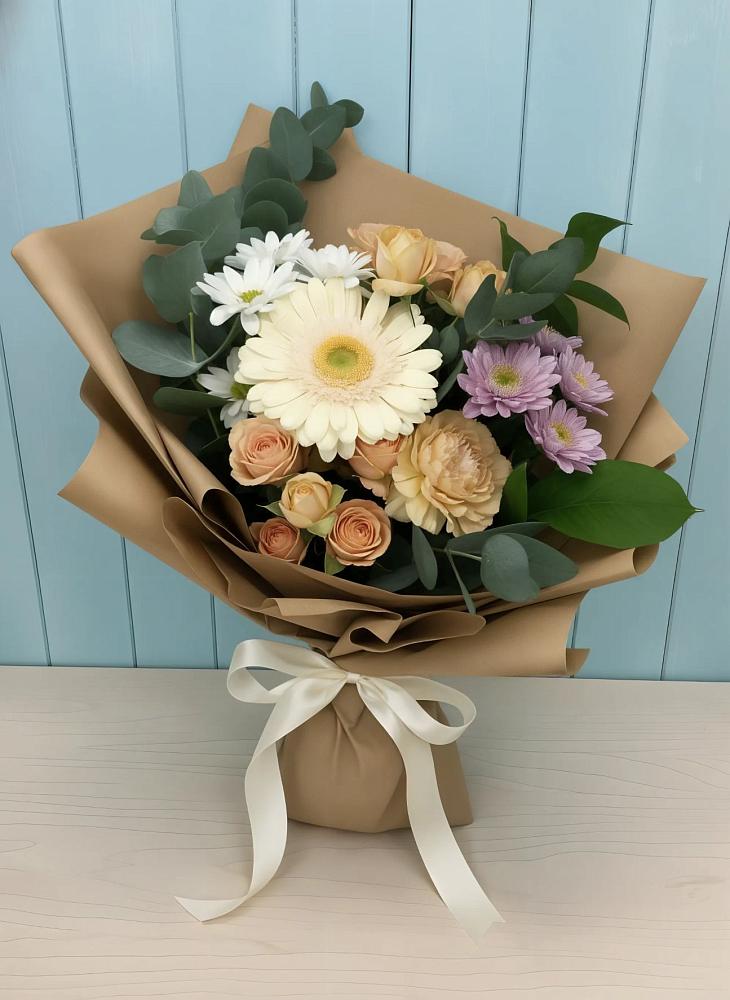 Букет цветов из: Герберы и Хризантемы в Краснознаменский