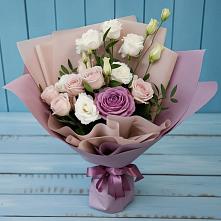 Букет цветов из:  Розы и Лизиантусы в Краснознаменский