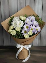 Букет цветов из:  Хризантемы и Розы в Краснознаменский