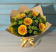 Букет цветов из:  Герберы и Хризантемы в Краснознаменский