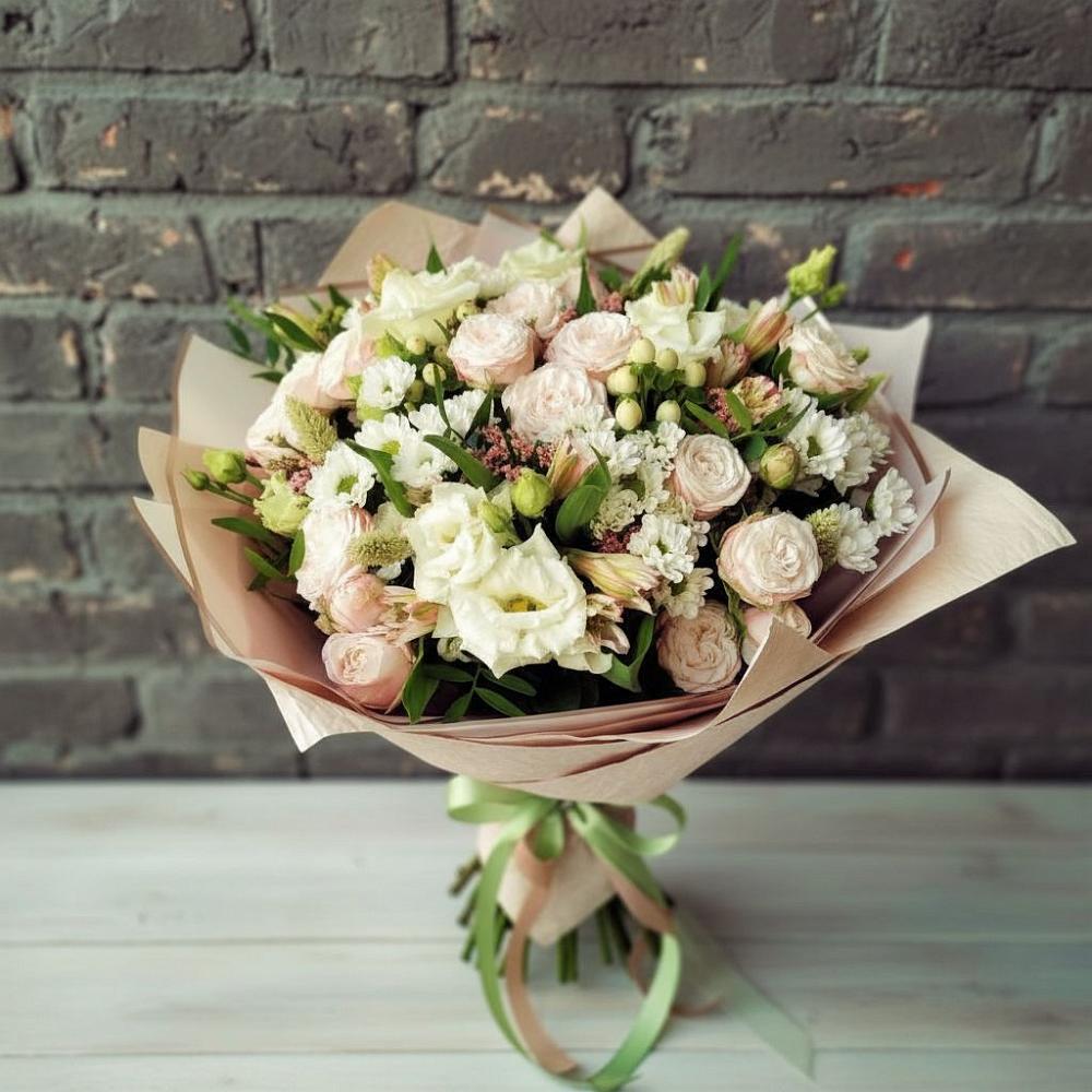 Букет цветов из: Альстромерии, Розы и Хризантемы в Краснознаменский