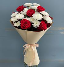 Букет цветов из:  Розы и Хризантемы в Краснознаменский