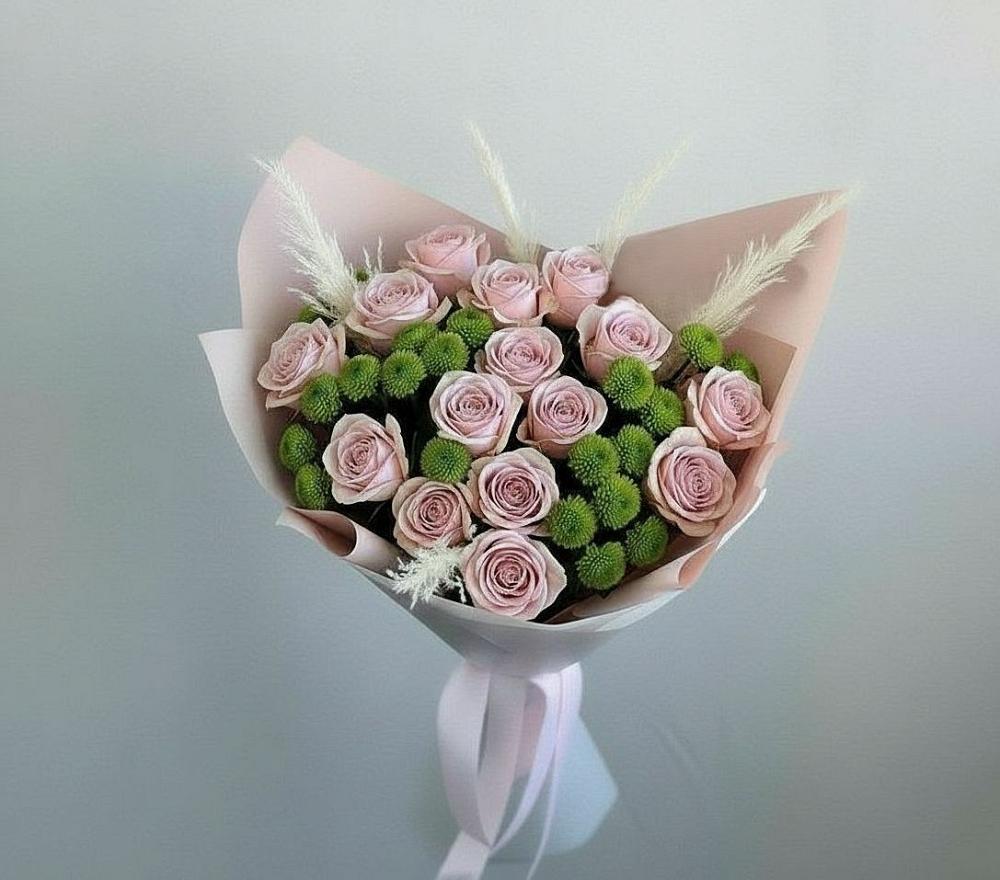 Букет цветов из: Розы и Хризантемы в Краснознаменский