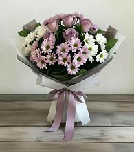 Букет цветов из:  Хризантемы и Розы в Краснознаменский