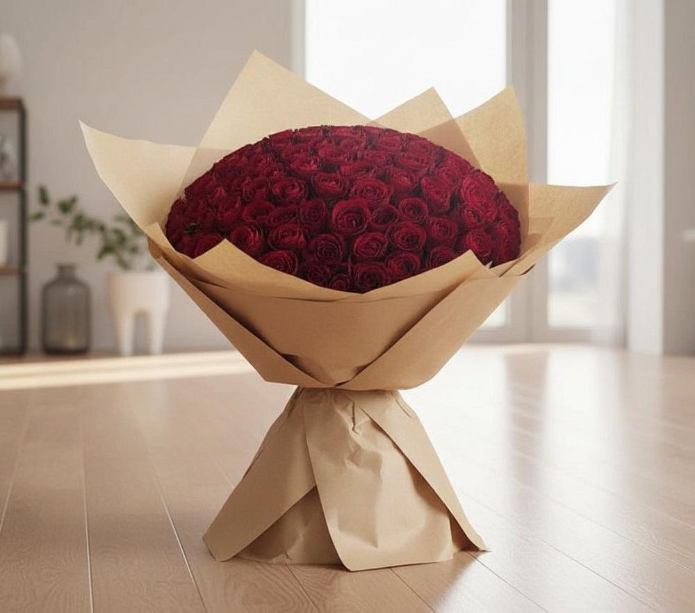 Букет 101 Красная роза в Краснознаменский
