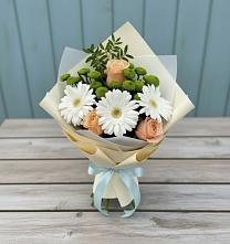 Букет цветов из:  Герберы, Розы и Хризантемы #REPLACE_PRED# Краснознаменский