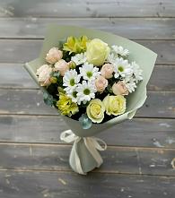 Букет цветов из:  Альстромерии, Розы и Хризантемы в Краснознаменский