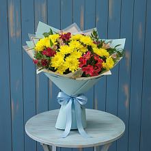 Букет цветов из:  Альстромерии и Хризантемы в Краснознаменский