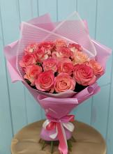 Букет 15 Розовых роз Равель #REPLACE_PRED# Краснознаменский